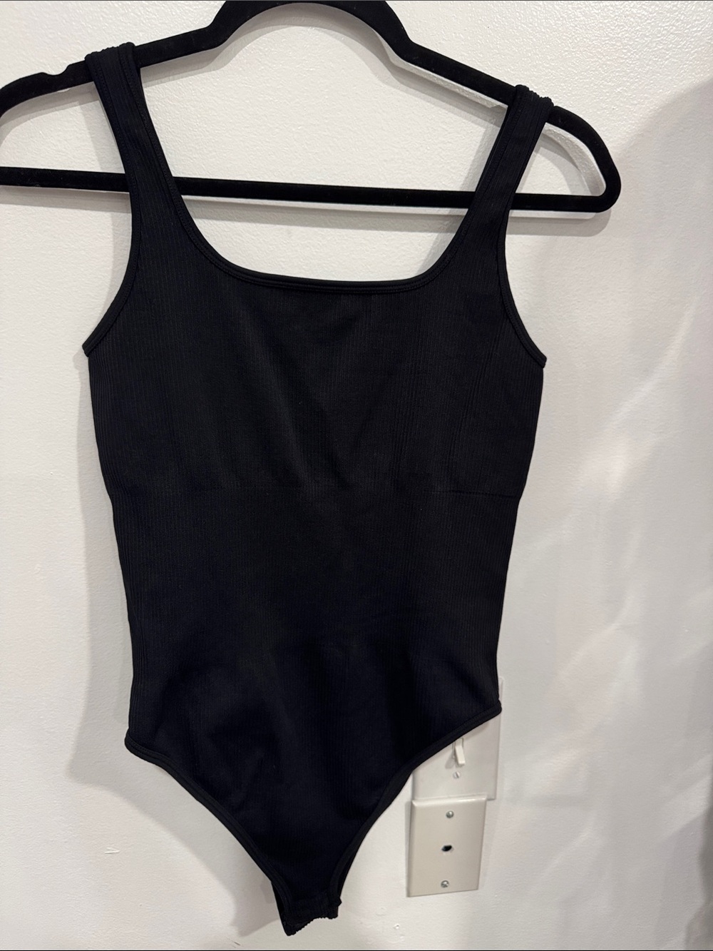 Essential Black Ribbed Tank Bodysuit